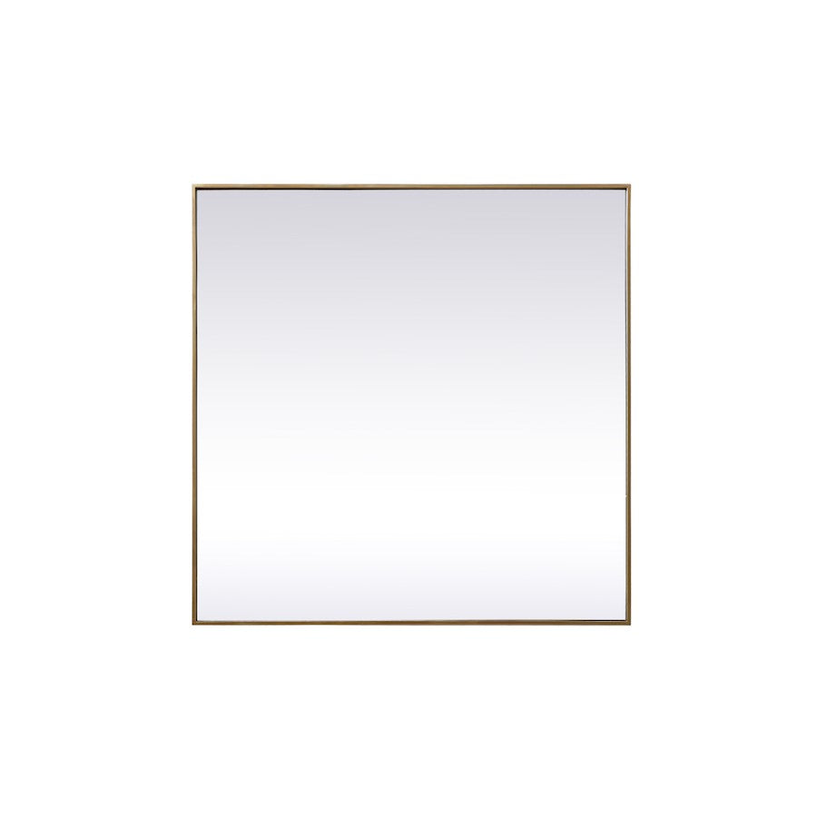 Elegant Decor Eternity Metal Frame Square Mirror 42", Brass