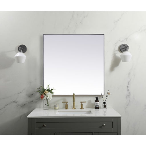 Elegant Decor Eternity Metal Frame Square Mirror 42", Silver