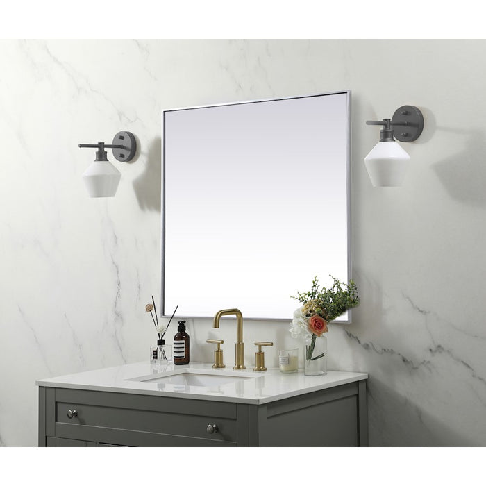 Elegant Decor Eternity Metal Frame Square Mirror 42", Silver