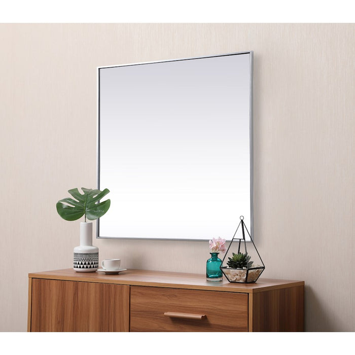 Elegant Decor Eternity Metal Frame Square Mirror 42", Silver