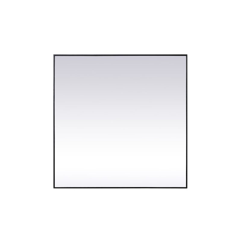 Elegant Decor Eternity Metal Frame Square Mirror 48", Black