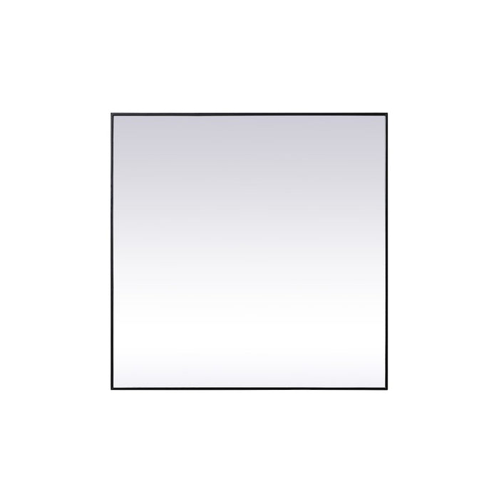 Elegant Decor Eternity Metal Frame Square Mirror 48", Black