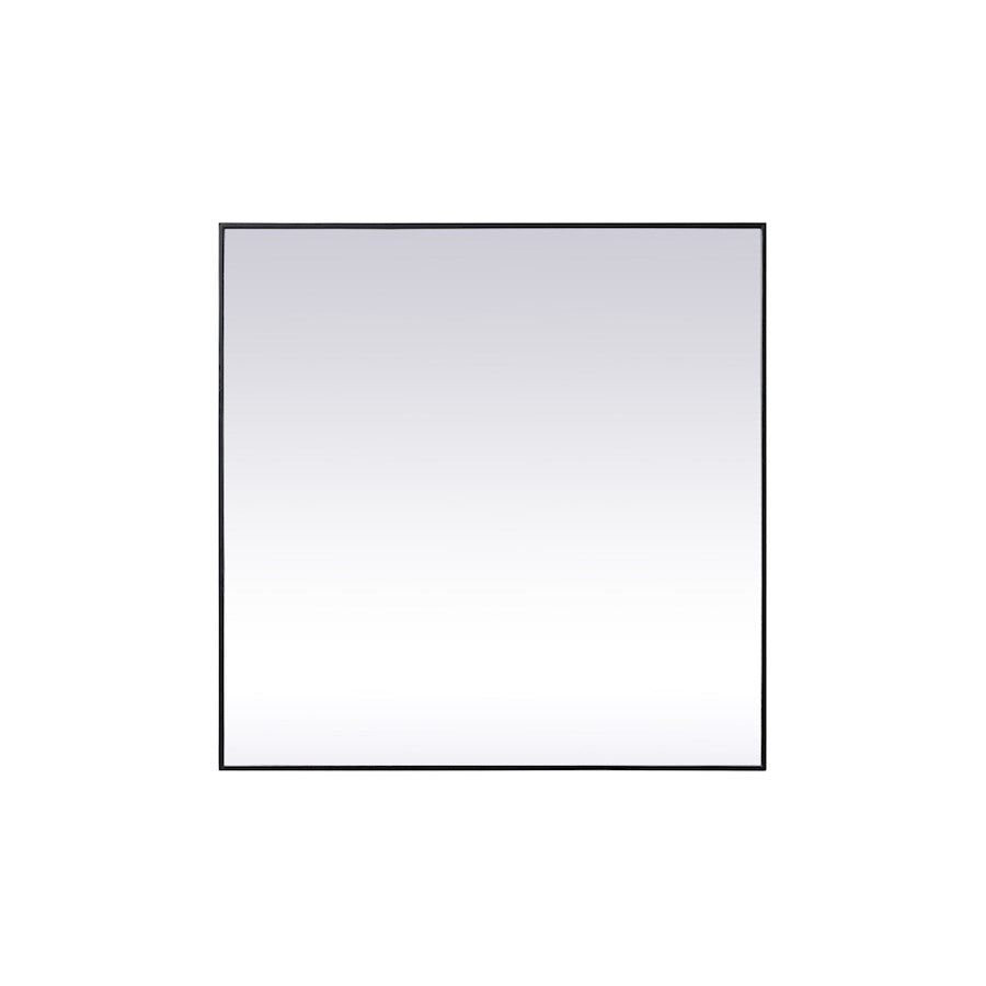 Elegant Decor Eternity Metal Frame Square Mirror 48", Black