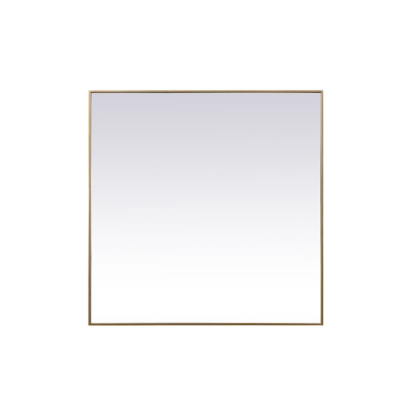 Elegant Decor Eternity Metal Frame Square Mirror 48", Brass