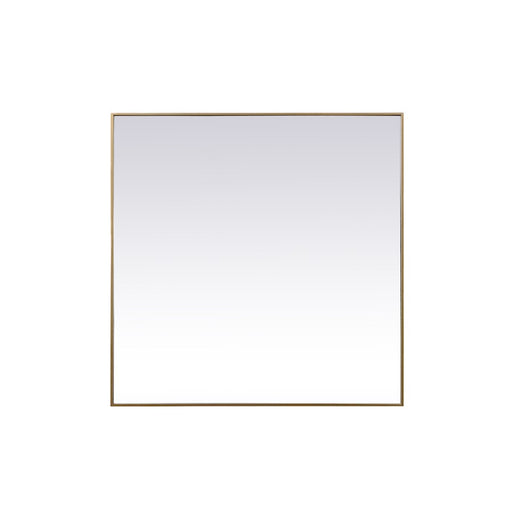 Elegant Decor Eternity Metal Frame Square Mirror 48", Brass