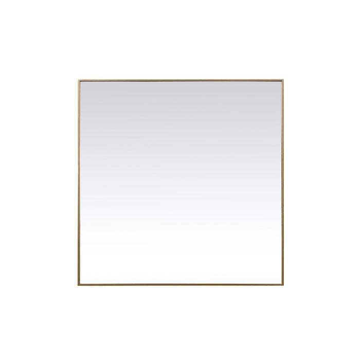 Elegant Decor Eternity Metal Frame Square Mirror 48", Brass