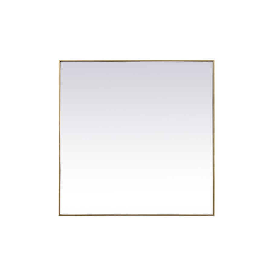 Elegant Decor Eternity Metal Frame Square Mirror 48", Brass