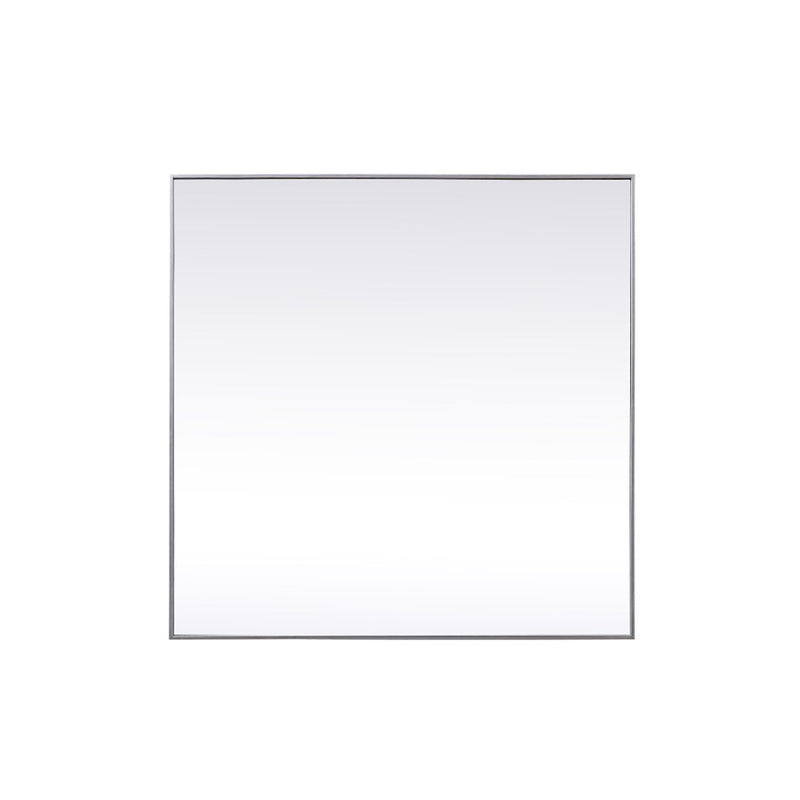 Elegant Decor Eternity Metal Frame Square Mirror 48", Silver