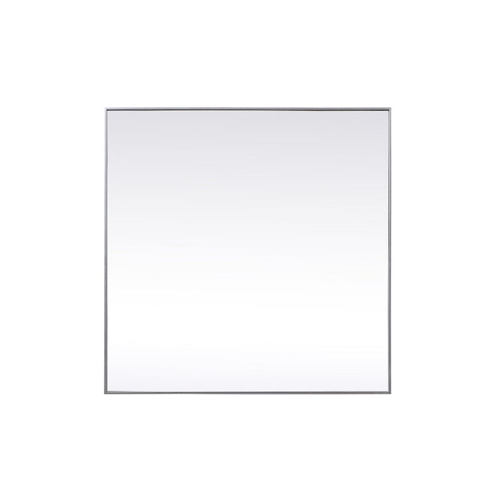 Elegant Decor Eternity Metal Frame Square Mirror 48", Silver