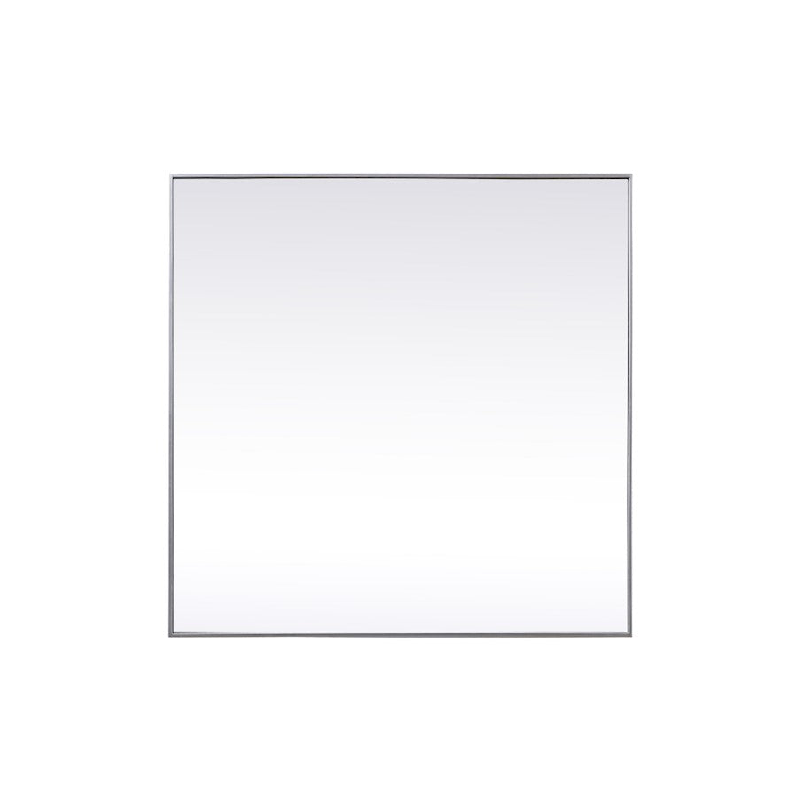 Elegant Decor Eternity Metal Frame Square Mirror 48", Silver