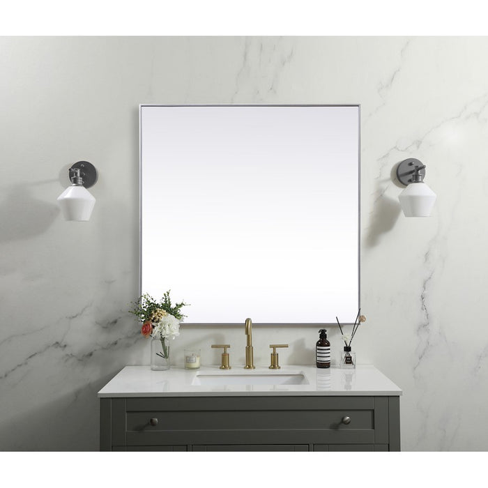 Elegant Decor Eternity Metal Frame Square Mirror 48", Silver