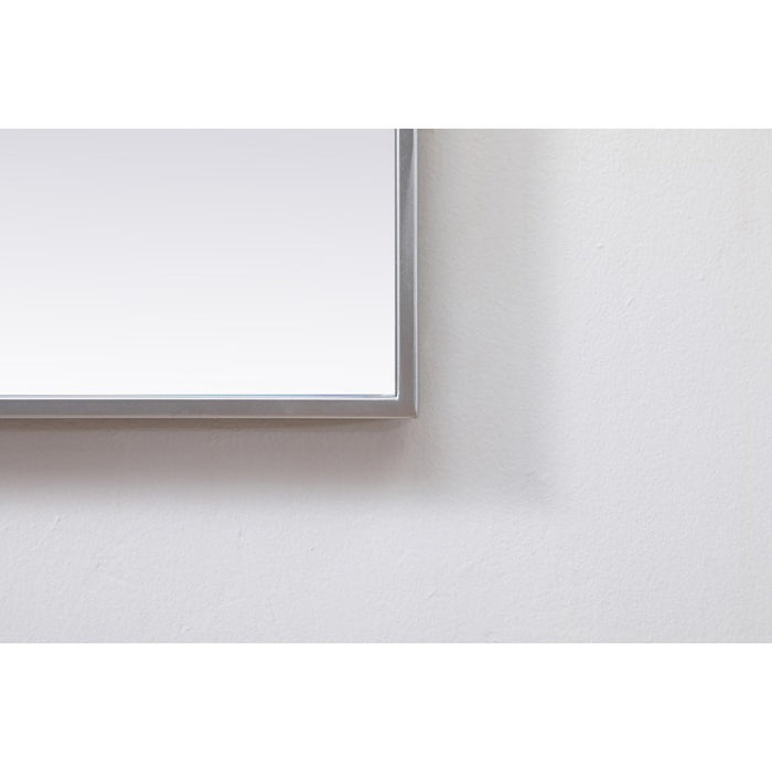 Elegant Decor Eternity Metal Frame Square Mirror 48", Silver