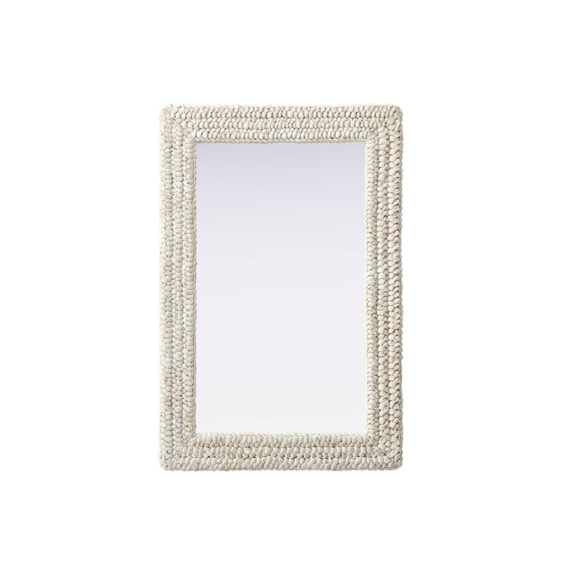 Elegant Decor Rectangle Cornhusk Mirror 24X36, Linen White