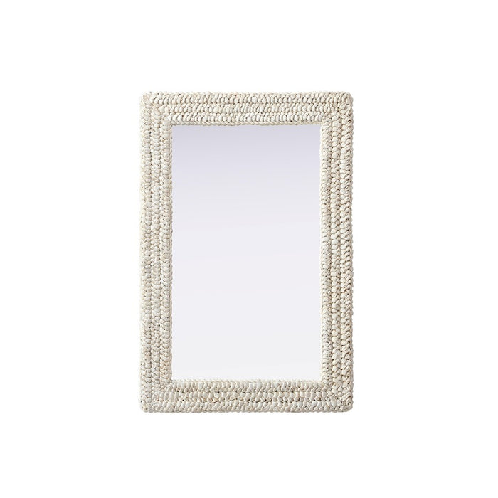 Elegant Decor Rectangle Cornhusk Mirror 24X36, Linen White