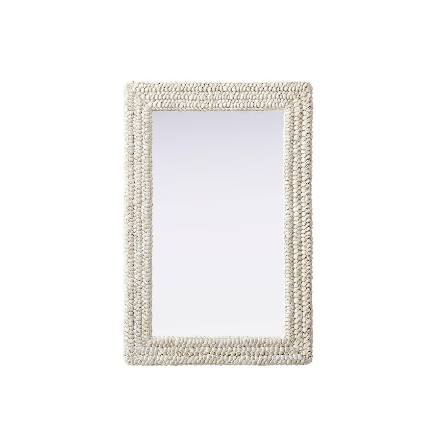 Elegant Decor Rectangle Cornhusk Mirror 24X36, Linen White