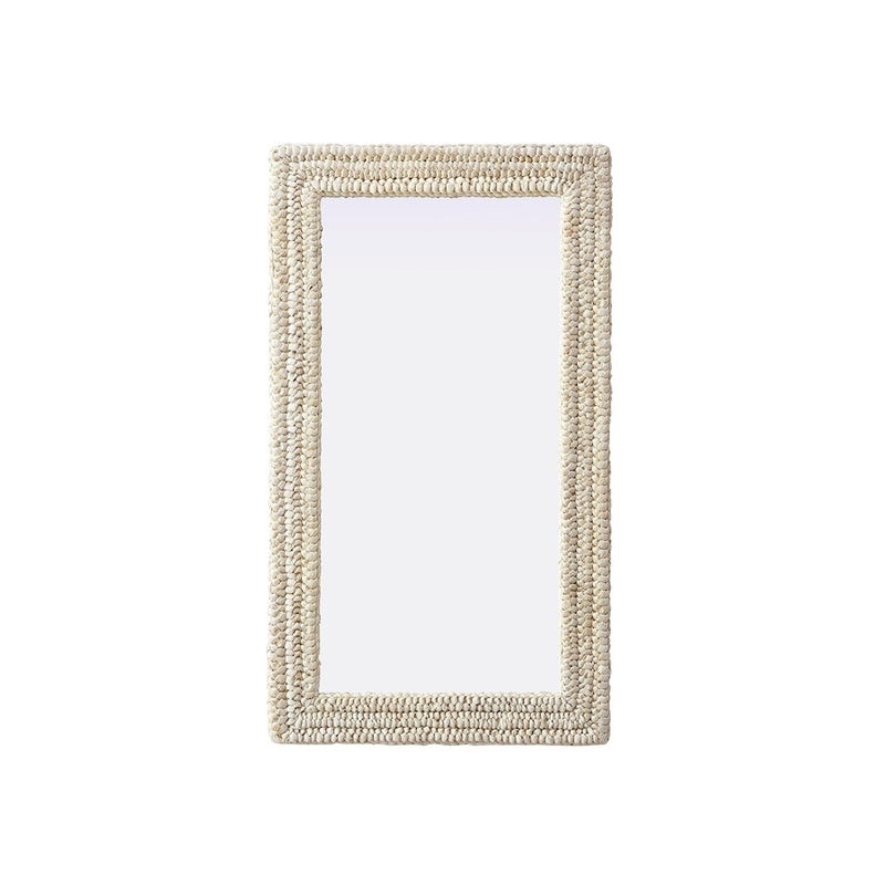 Elegant Decor Rectangle Cornhusk Mirror 24X42, Linen White