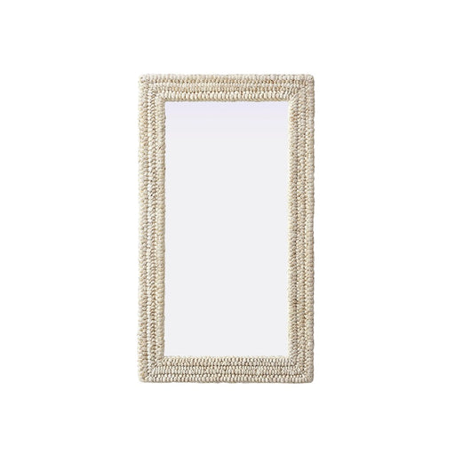 Elegant Decor Rectangle Cornhusk Mirror 24X42, Linen White