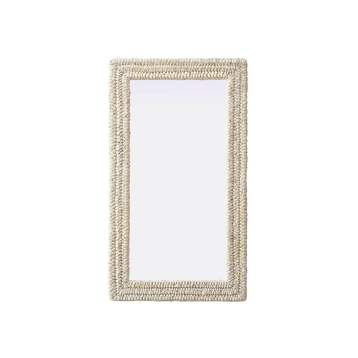 Elegant Decor Rectangle Cornhusk Mirror 24X42, Linen White