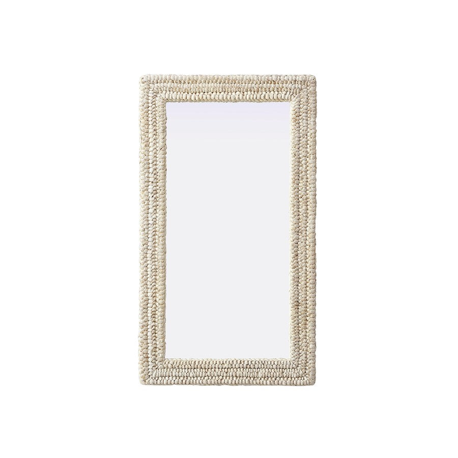 Elegant Decor Rectangle Cornhusk Mirror 24X42, Linen White