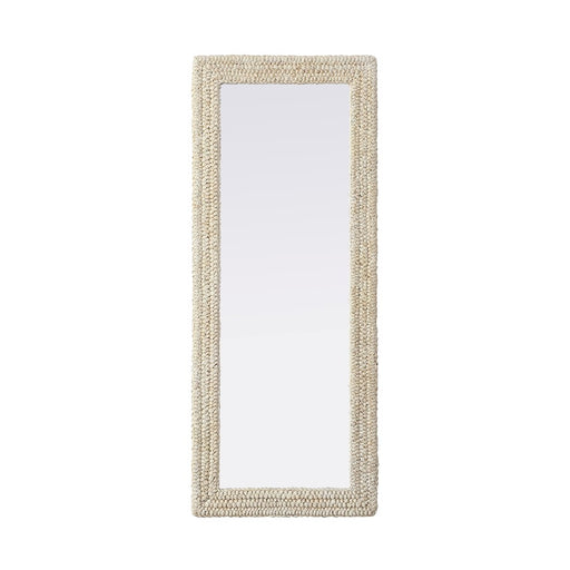 Elegant Decor Rectangle Cornhusk Mirror 24X60, Linen White