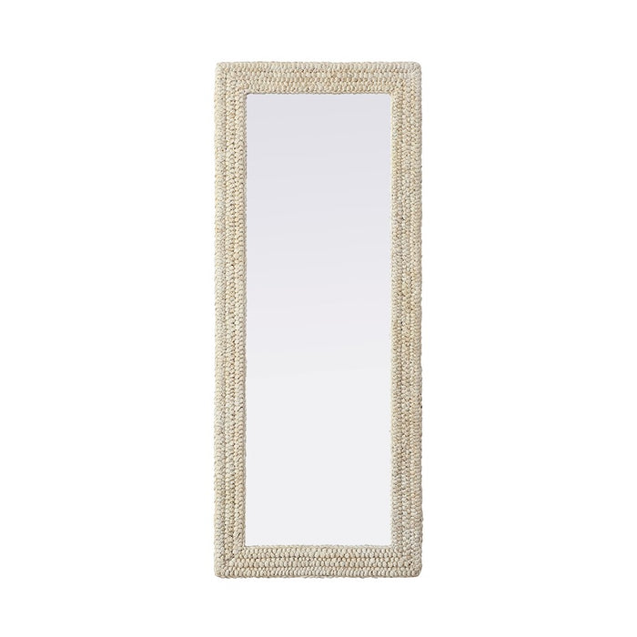 Elegant Decor Rectangle Cornhusk Mirror 24X60, Linen White