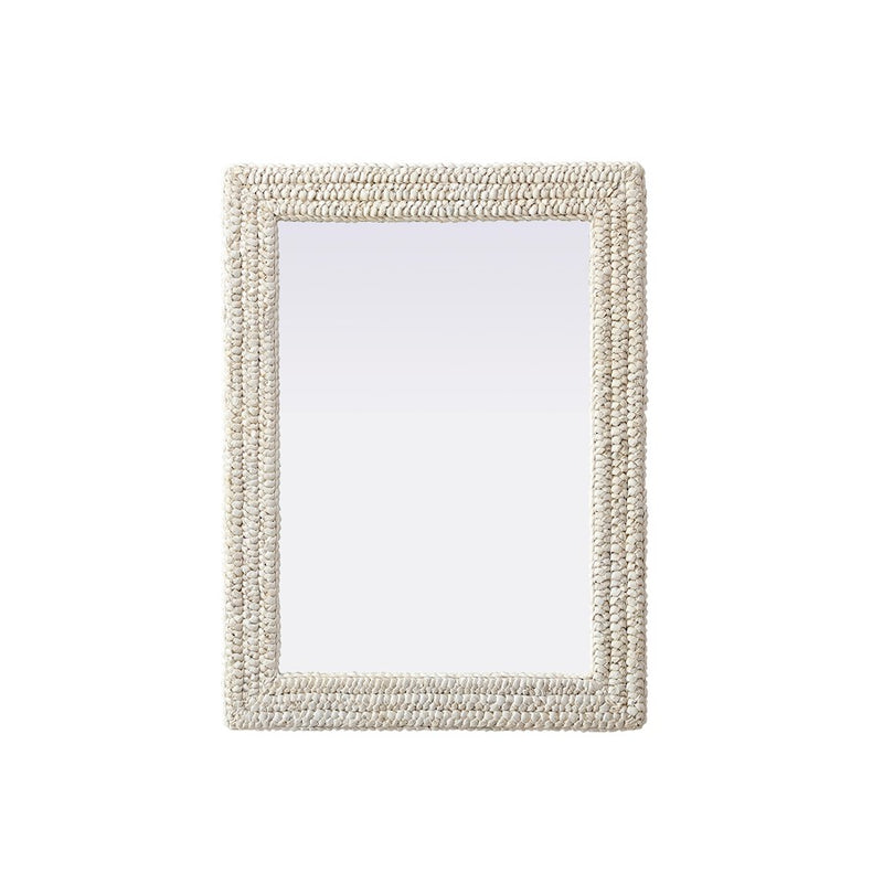 Elegant Decor Rectangle Cornhusk Mirror 27X36, Linen White
