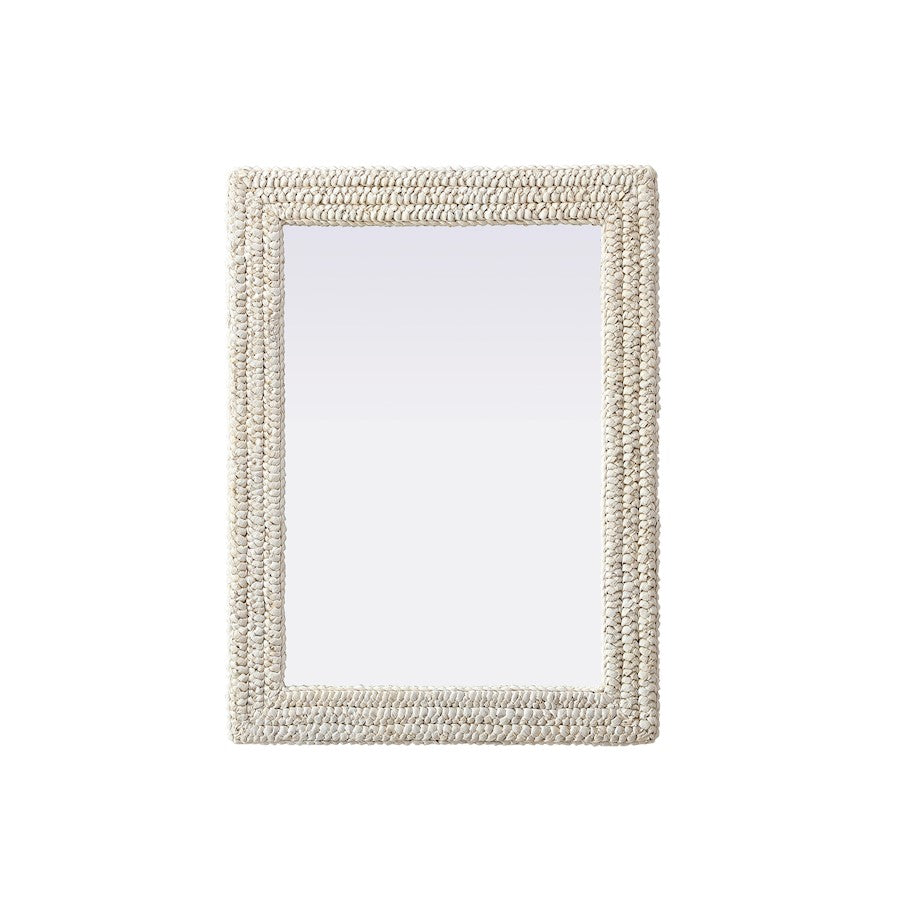Elegant Decor Rectangle Cornhusk Mirror 27X36, Linen White