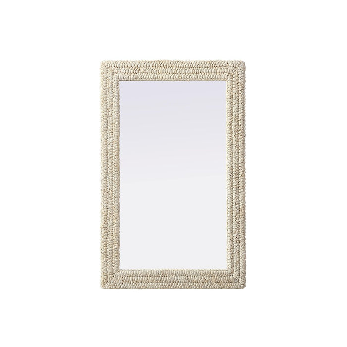 Elegant Decor Rectangle Cornhusk Mirror 27X42, Linen White