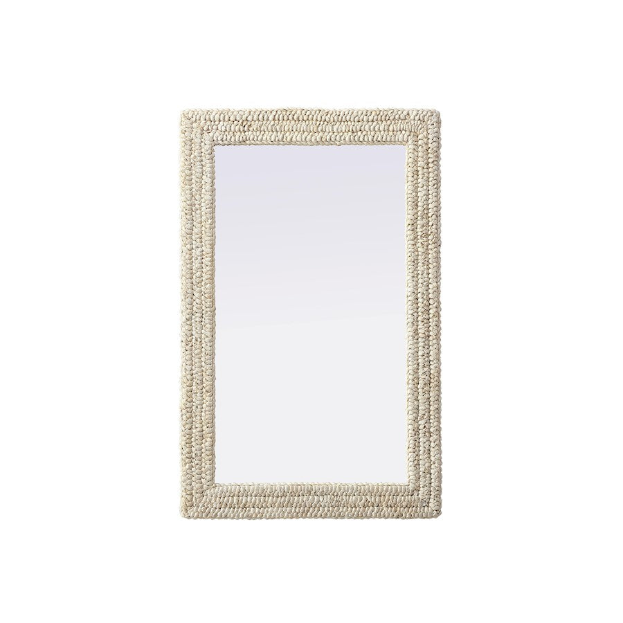 Elegant Decor Rectangle Cornhusk Mirror 27X42, Linen White