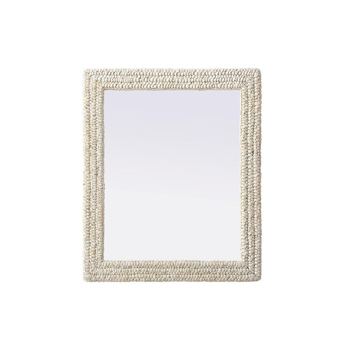 Elegant Decor Rectangle Cornhusk Mirror 30X36, Linen White
