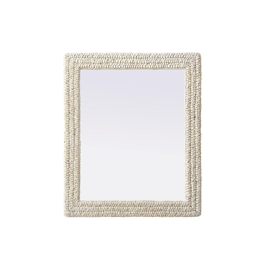 Elegant Decor Rectangle Cornhusk Mirror 30X36, Linen White