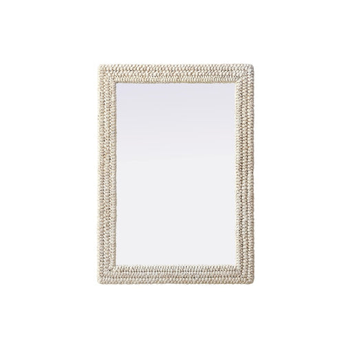 Elegant Decor Rectangle Cornhusk Mirror 30X42, Linen White