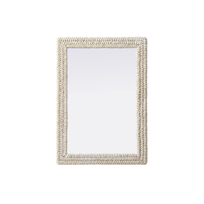 Elegant Decor Rectangle Cornhusk Mirror 30X42, Linen White