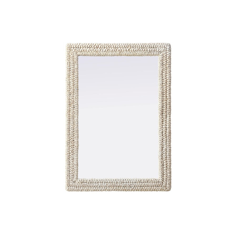 Elegant Decor Rectangle Cornhusk Mirror 30X42, Linen White