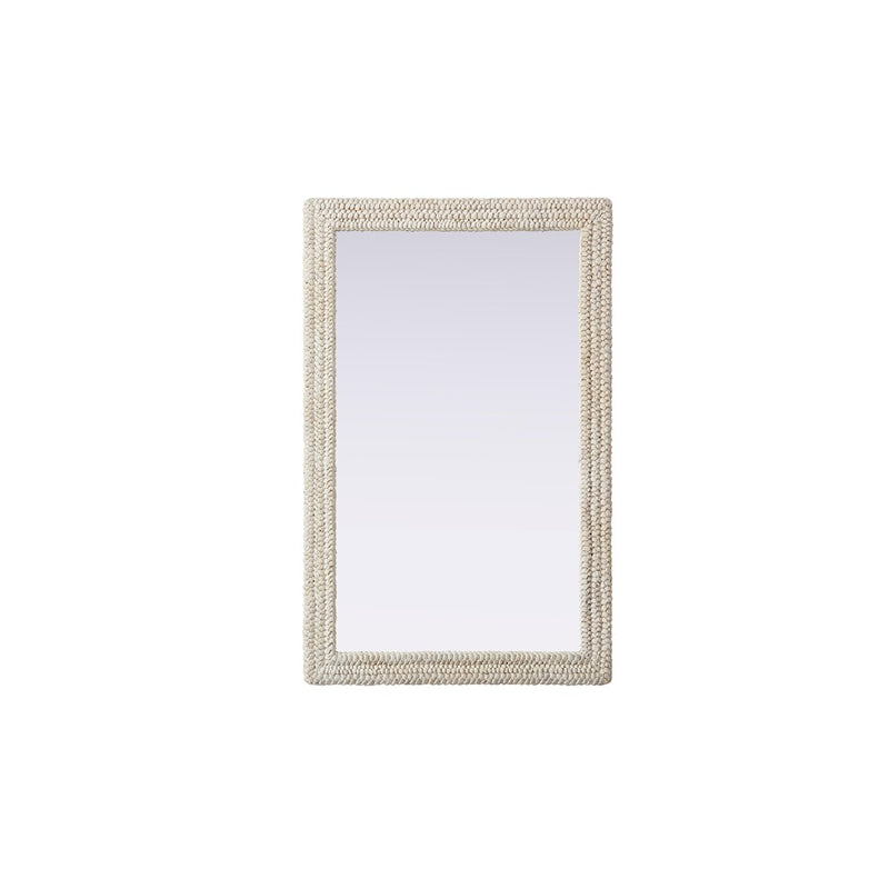 Elegant Decor Rectangle Cornhusk Mirror 35X55, Linen White