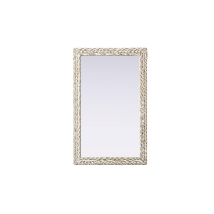 Elegant Decor Rectangle Cornhusk Mirror 35X55, Linen White