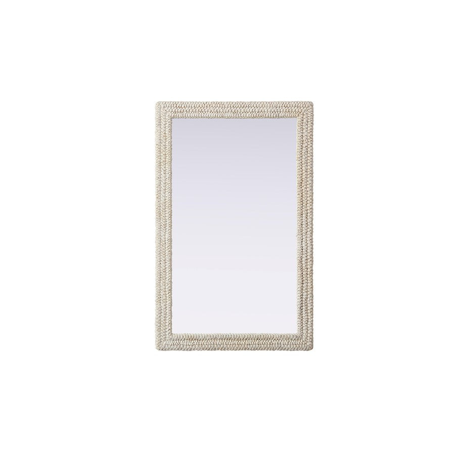 Elegant Decor Rectangle Cornhusk Mirror 35X55, Linen White