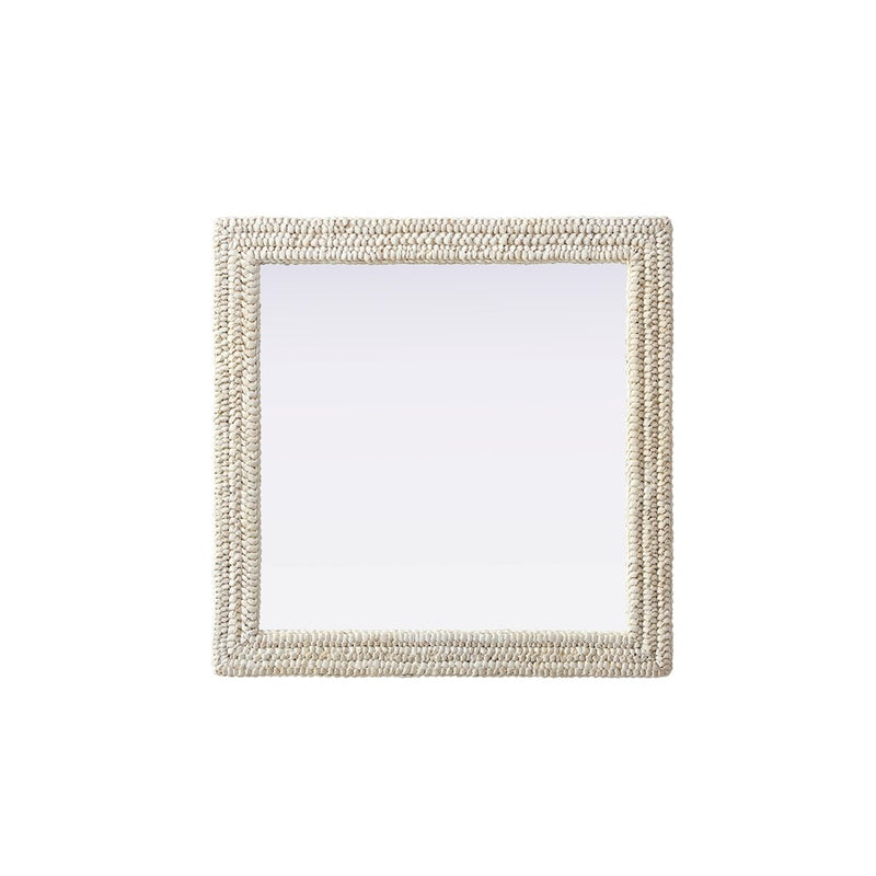 Elegant Decor Rectangle Cornhusk Mirror 36X36, Linen White
