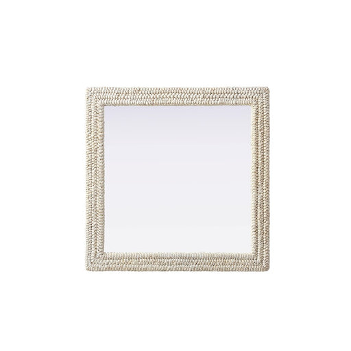 Elegant Decor Rectangle Cornhusk Mirror 36X36, Linen White