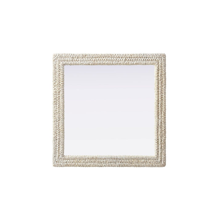 Elegant Decor Rectangle Cornhusk Mirror 36X36, Linen White