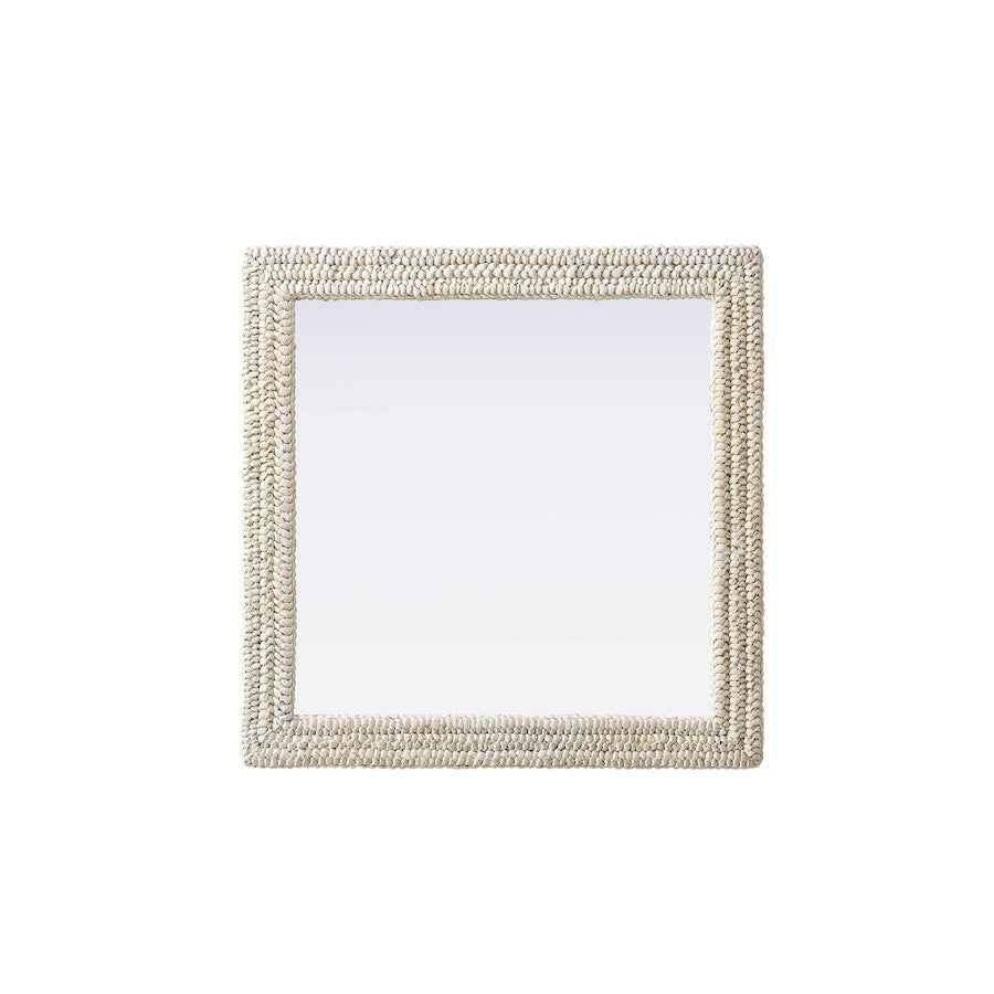 Elegant Decor Rectangle Cornhusk Mirror 36X36, Linen White