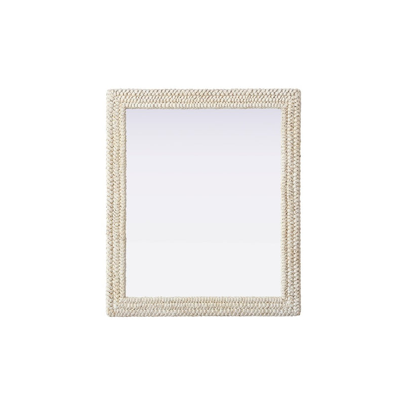 Elegant Decor Rectangle Cornhusk Mirror 36X42, Linen White