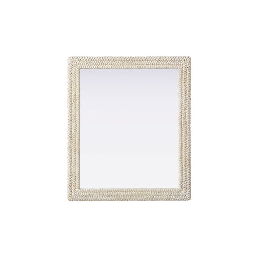 Elegant Decor Rectangle Cornhusk Mirror 36X42, Linen White