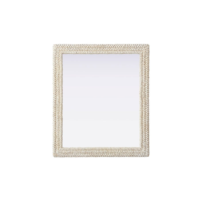 Elegant Decor Rectangle Cornhusk Mirror 36X42, Linen White