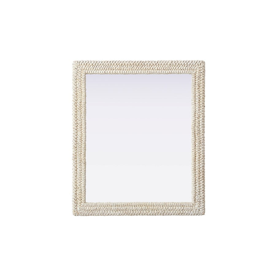 Elegant Decor Rectangle Cornhusk Mirror 36X42, Linen White