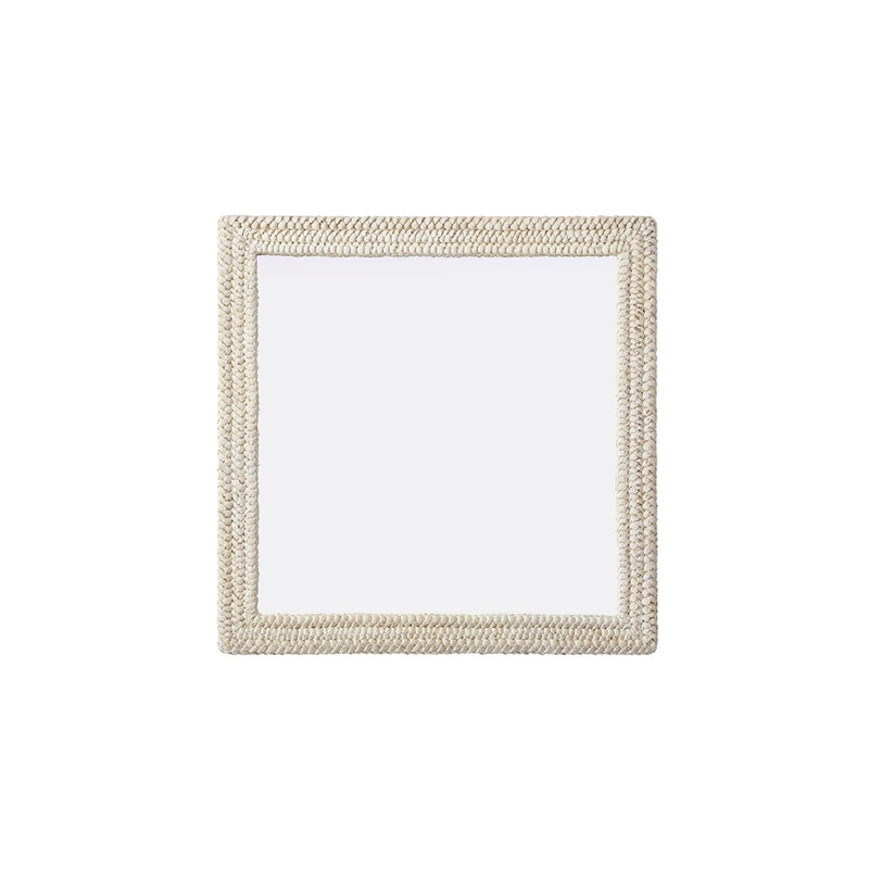 Elegant Decor Rectangle Cornhusk Mirror 40X40, Linen White