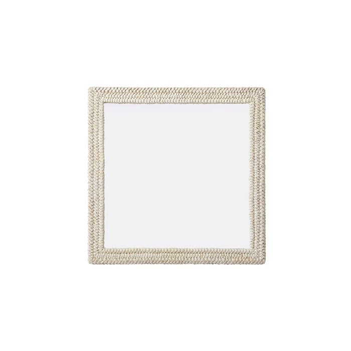 Elegant Decor Rectangle Cornhusk Mirror 40X40, Linen White