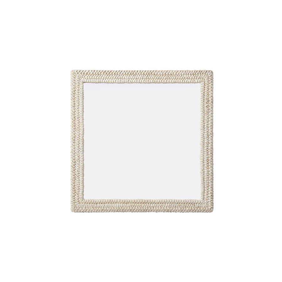 Elegant Decor Rectangle Cornhusk Mirror 40X40, Linen White