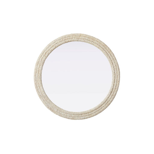 Elegant Decor Round Cornhusk Mirror 42X42, Linen White
