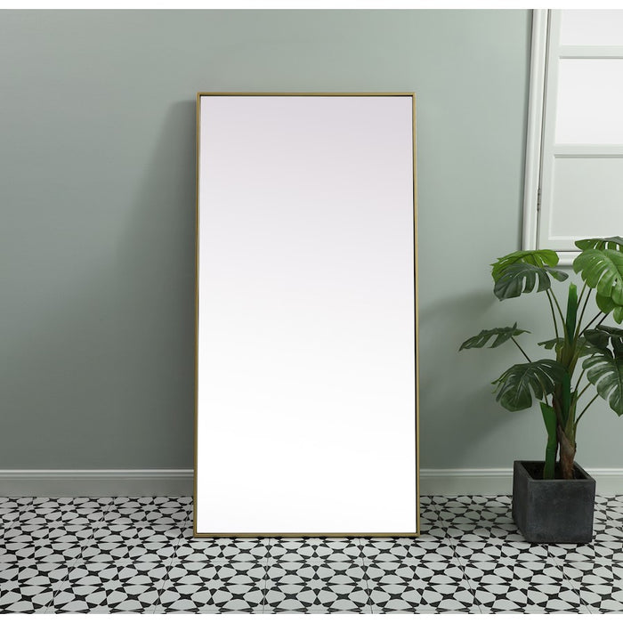 Elegant Decor Eternity Rectangle Full Length Mirror 30X60", Brass